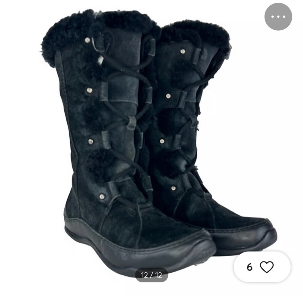 North Face Womens Waterproof Black Suede Primaloft 200g Winter Boots